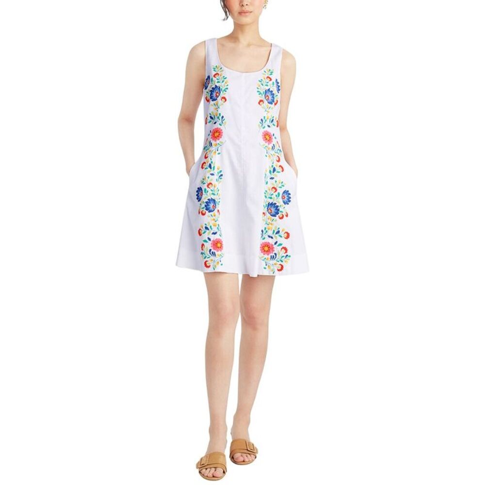 Draper James Womens  Primrose Mini Dress With Floral Embroidery